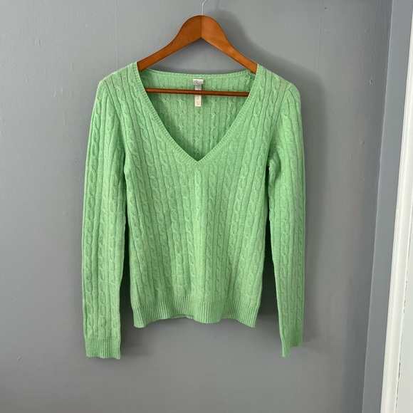 Aqua 100% Cashmere Sweater Medium Green - Picture 1 of 12